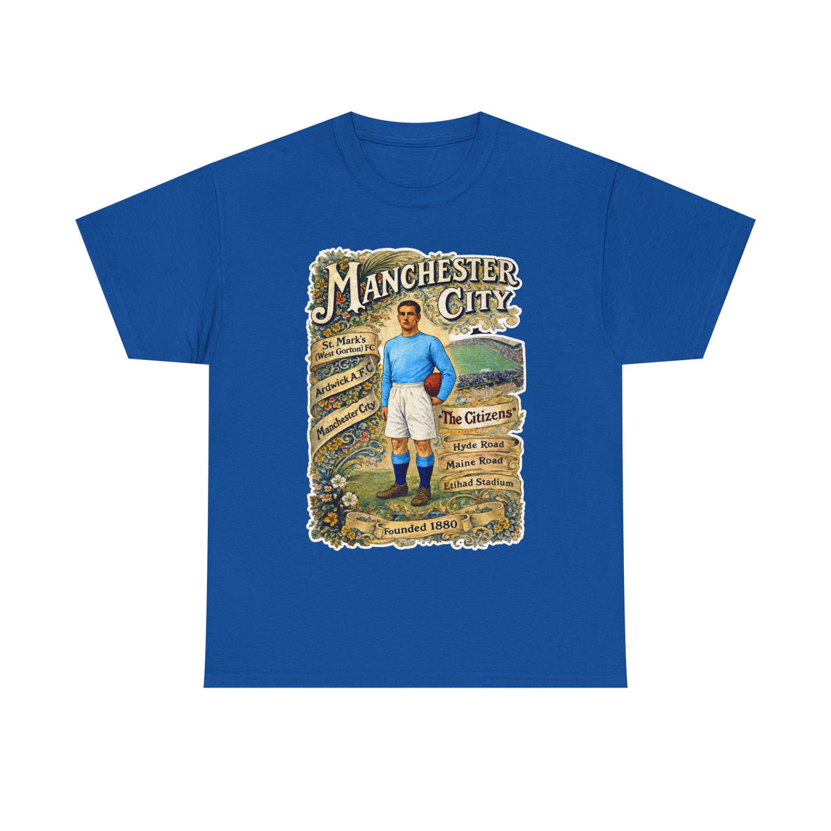 Manchester City Vintage Football Tee — Retro Soccer Graphic T-Shirt