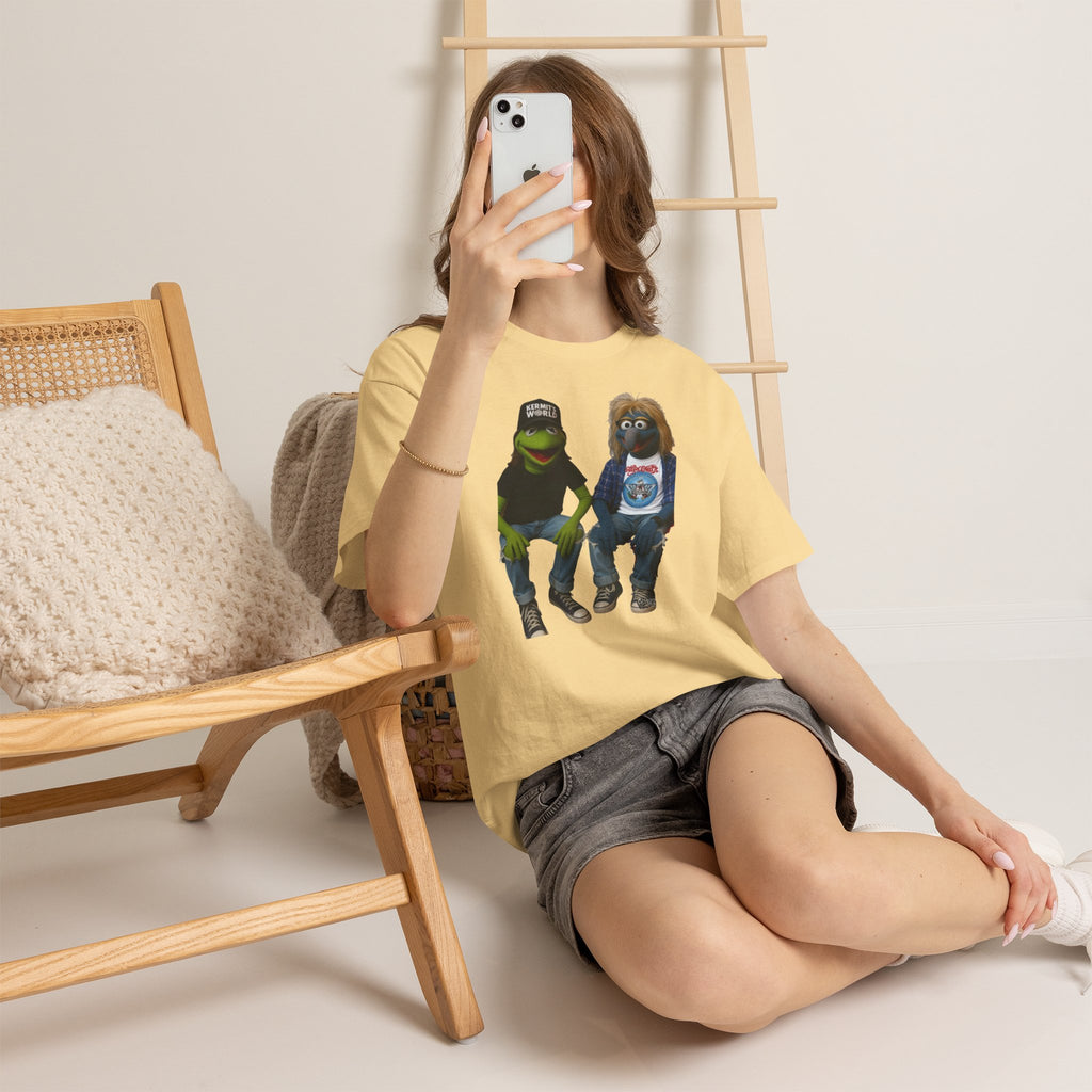 Kermit & Gonzo Waynes World Inspired Character Graphic T-Shirt