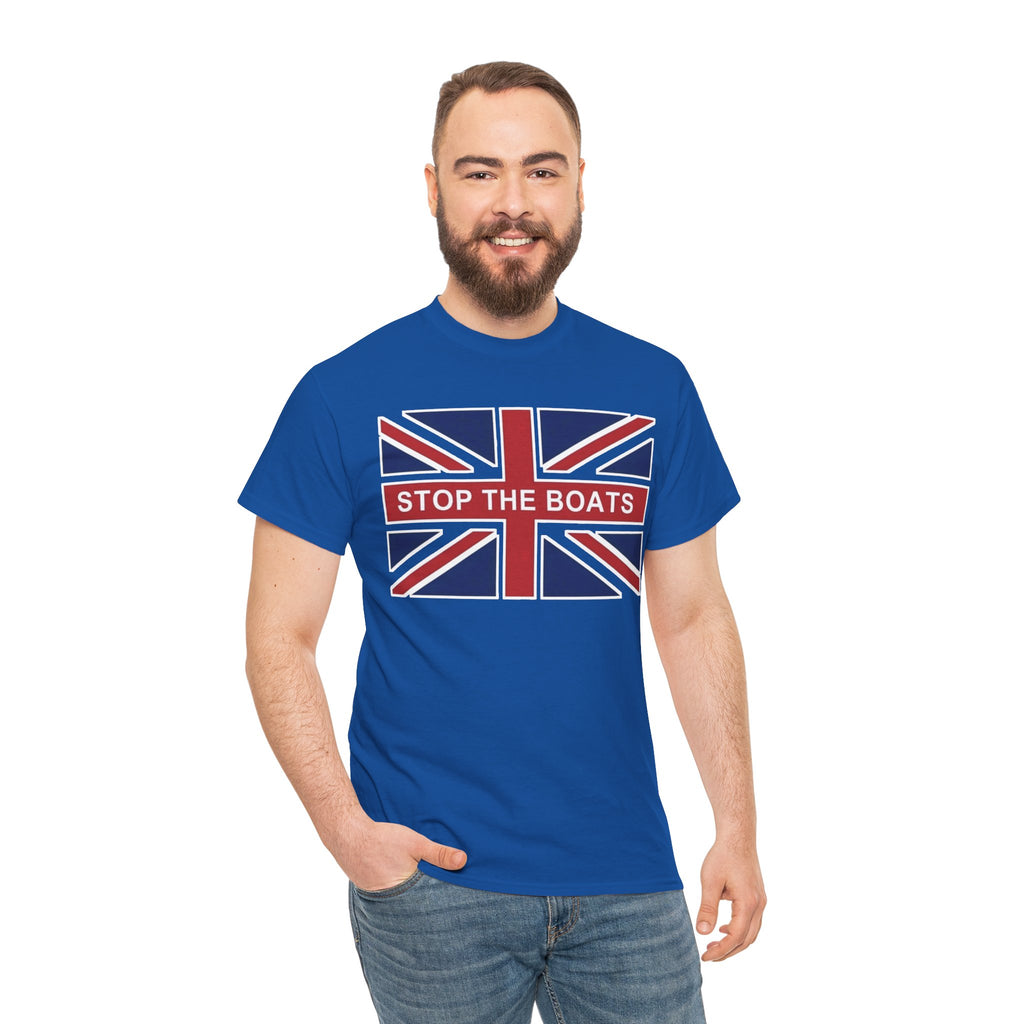 Union Jack "Stop The Boats" Political Statement Tee / T-Shirt