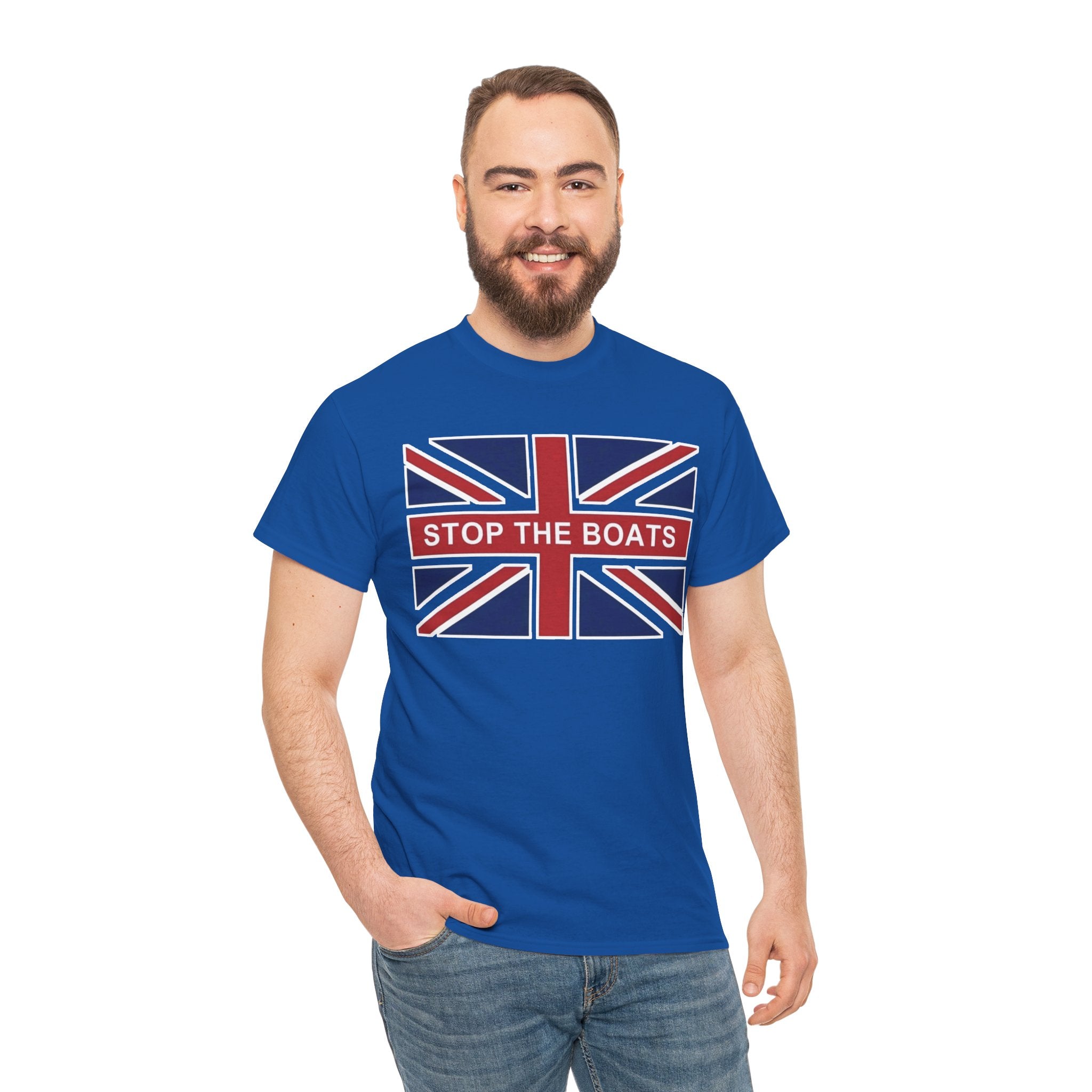 Union Jack "Stop The Boats" Political Statement Tee / T-Shirt