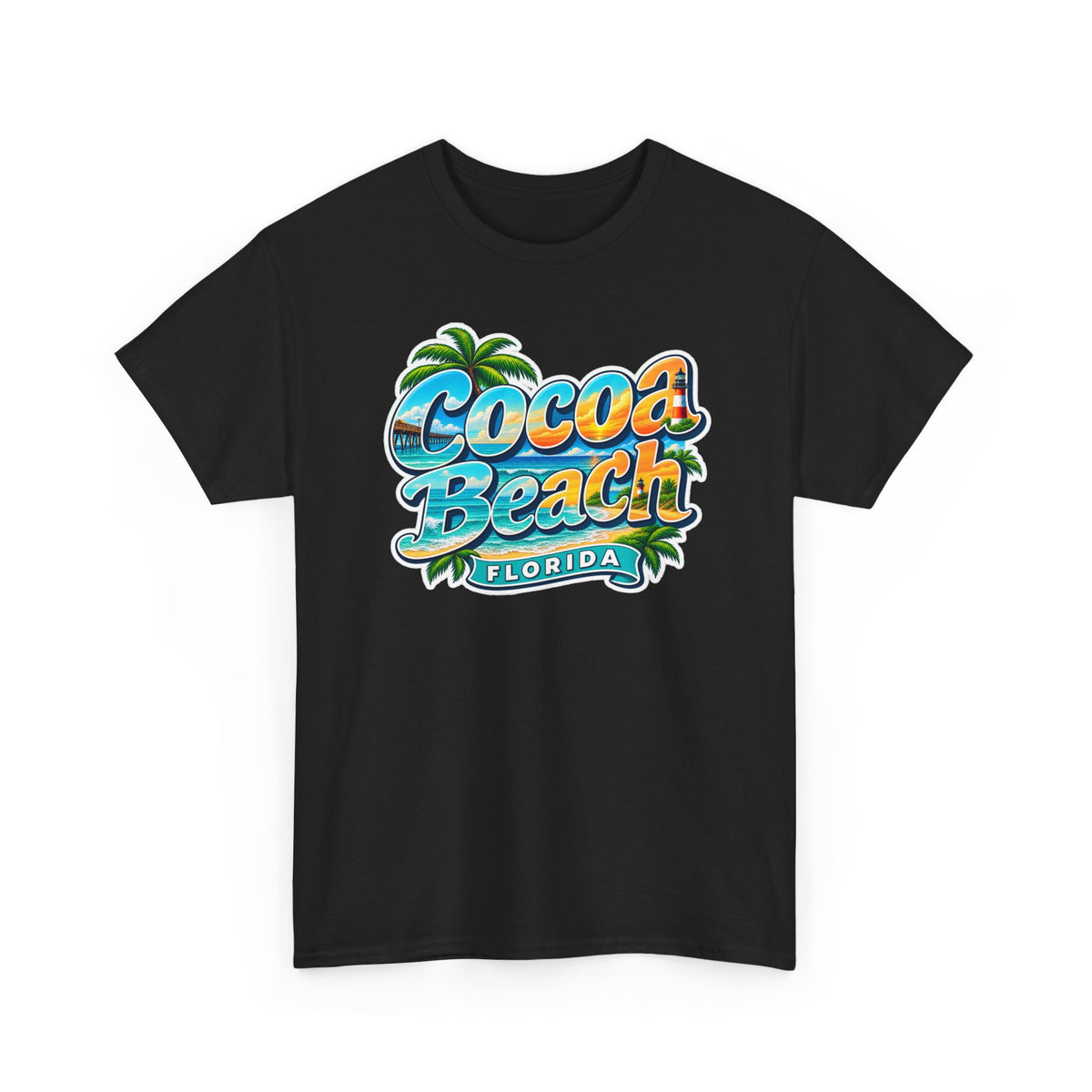 Cocoa Beach Florida Vintage Surf Cotton T-Shirt