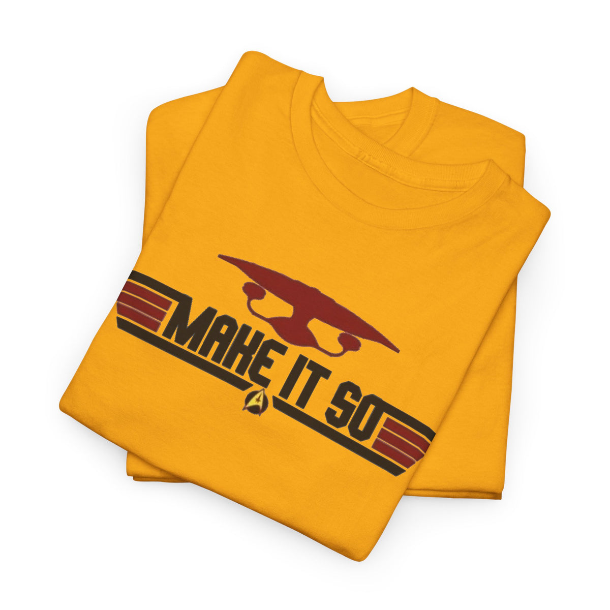 "Make It So" Sci‑Fi Graphic Tee — Retro Starship Emblem T-Shirt