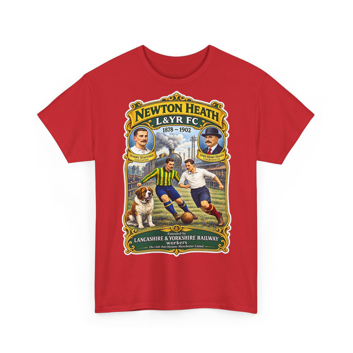 Newton Heath L&YR FC Vintage Football Tee — Lancashire & Yorkshire Railway Soccer Shirt