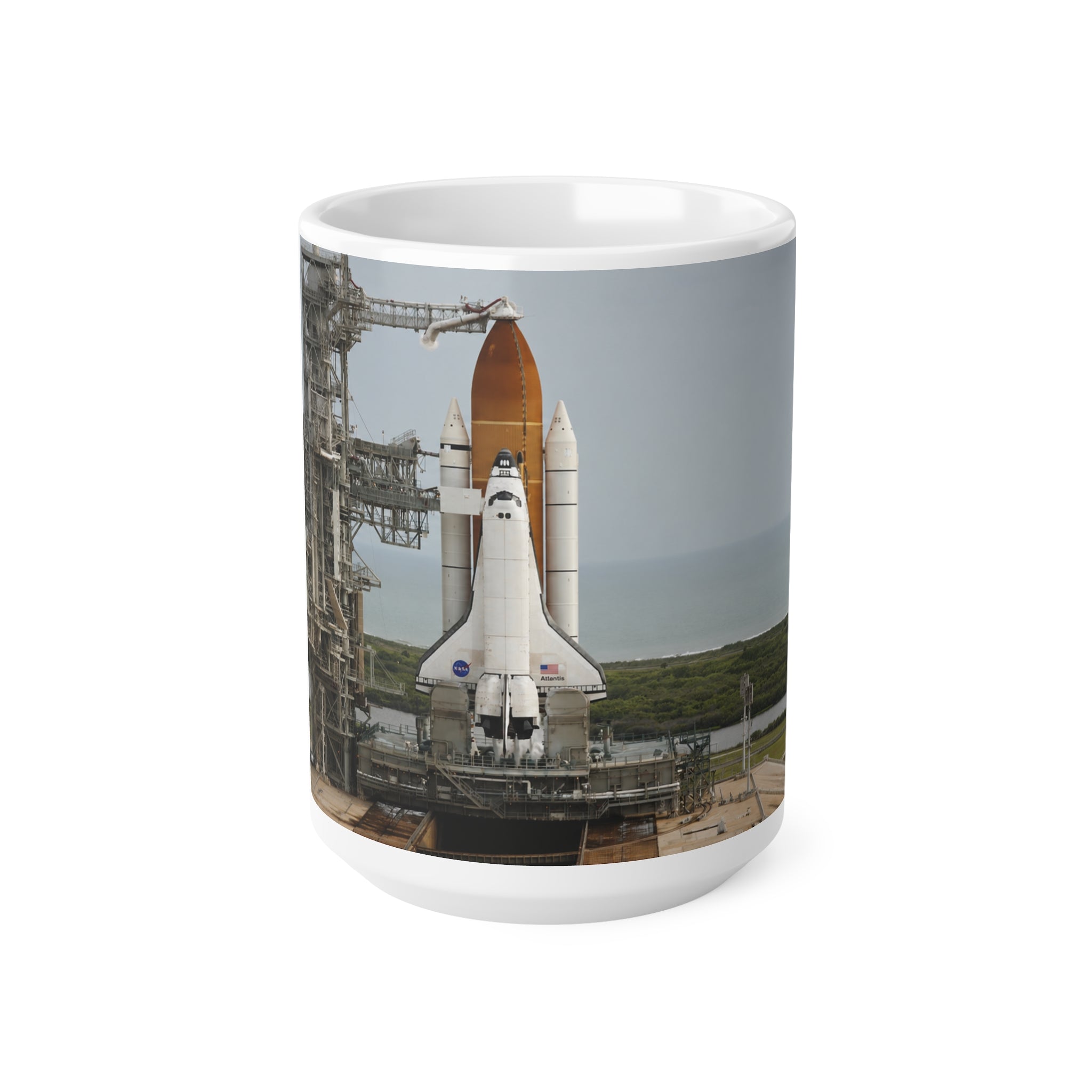 Space Shuttle Launch Ceramic Mug — NASA Shuttle Launch Photo Coffee Cup (11oz, 15oz)