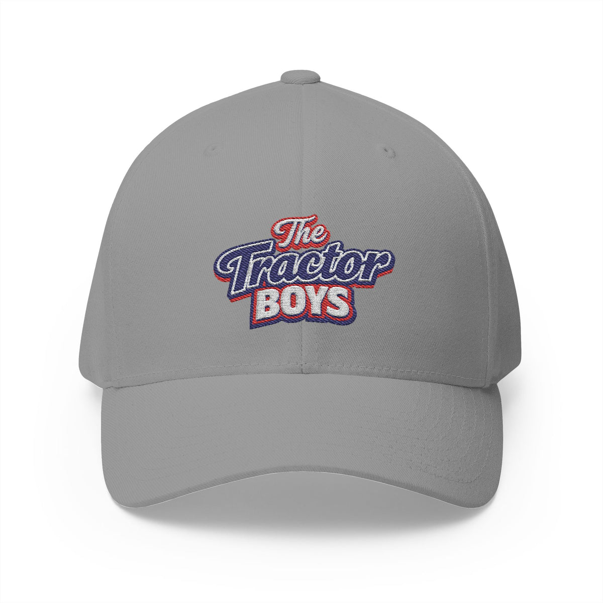 Embroidered 'The Tractor Boys' Structured Cap - Retro Red & Blue Logo