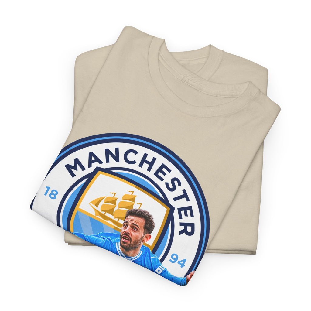 Bernardo SIlva Manchester City legend Cotton T‑Shirt — Blue Crest Football Tee