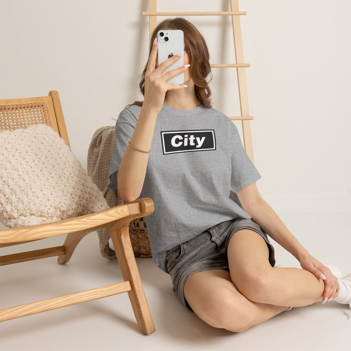 Man City Inspired Box Logo T‑Shirt — Minimal Urban Graphic Tee