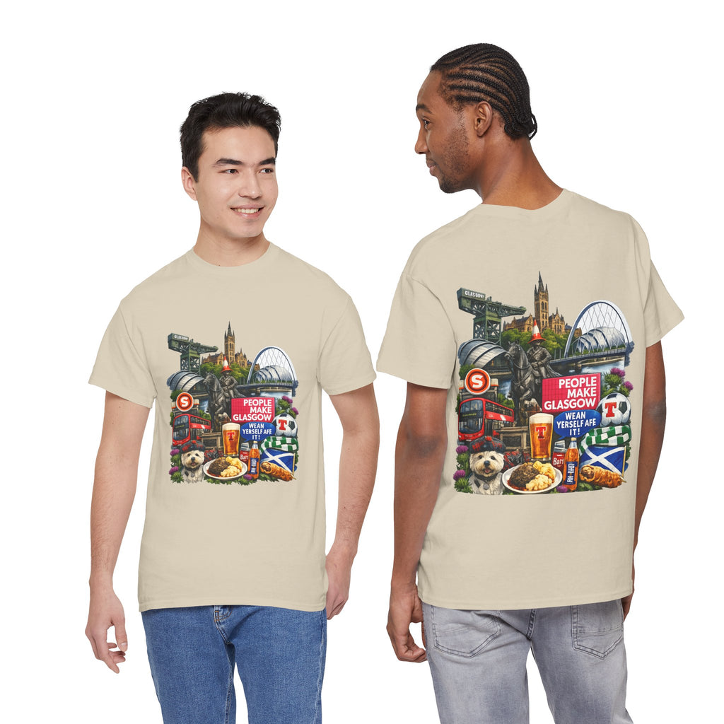 Glasgow Collage T-Shirt — "People Make Glasgow" Scottish City Souvenir Tee