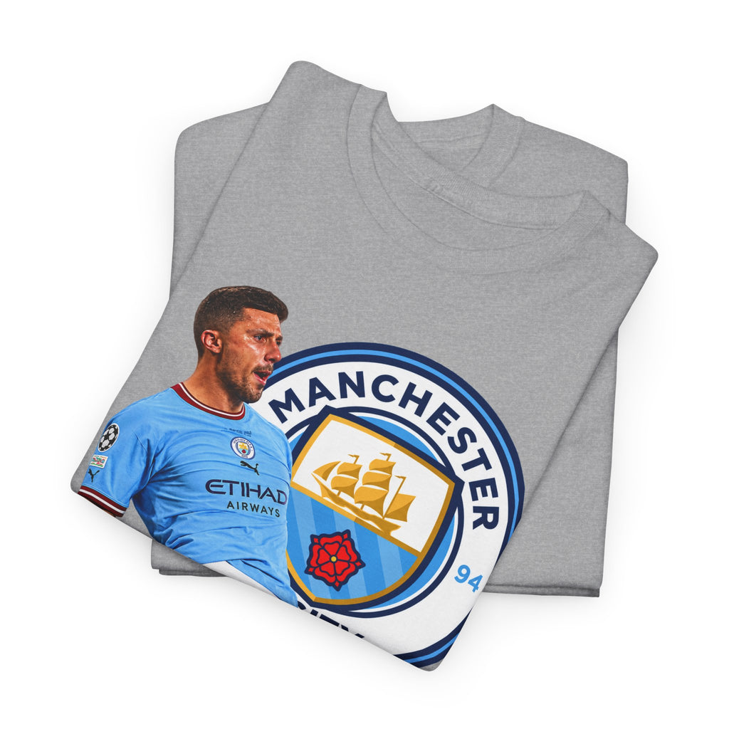 Rodri Manchester City Legend Cotton T-Shirt – Celebratory Slide Graphic Tee
