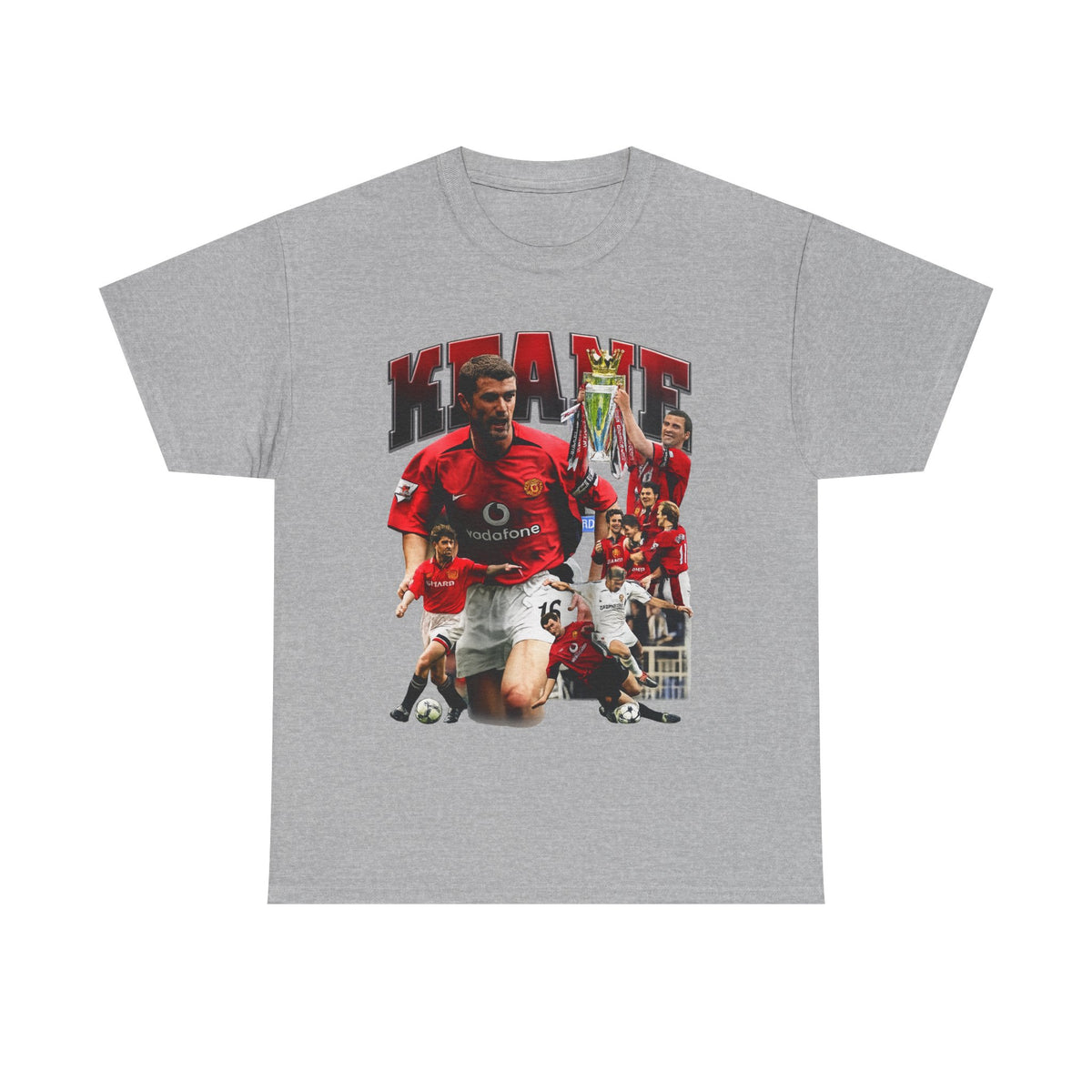 Roy Keane Football Legens Collage Tee — Retro Man United Tribute Shirt