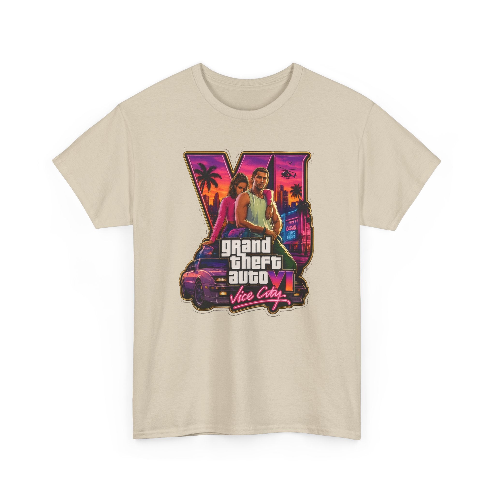 Grand Theft Auto Vice City Retro Logo Tee / Cotton T-Shirt