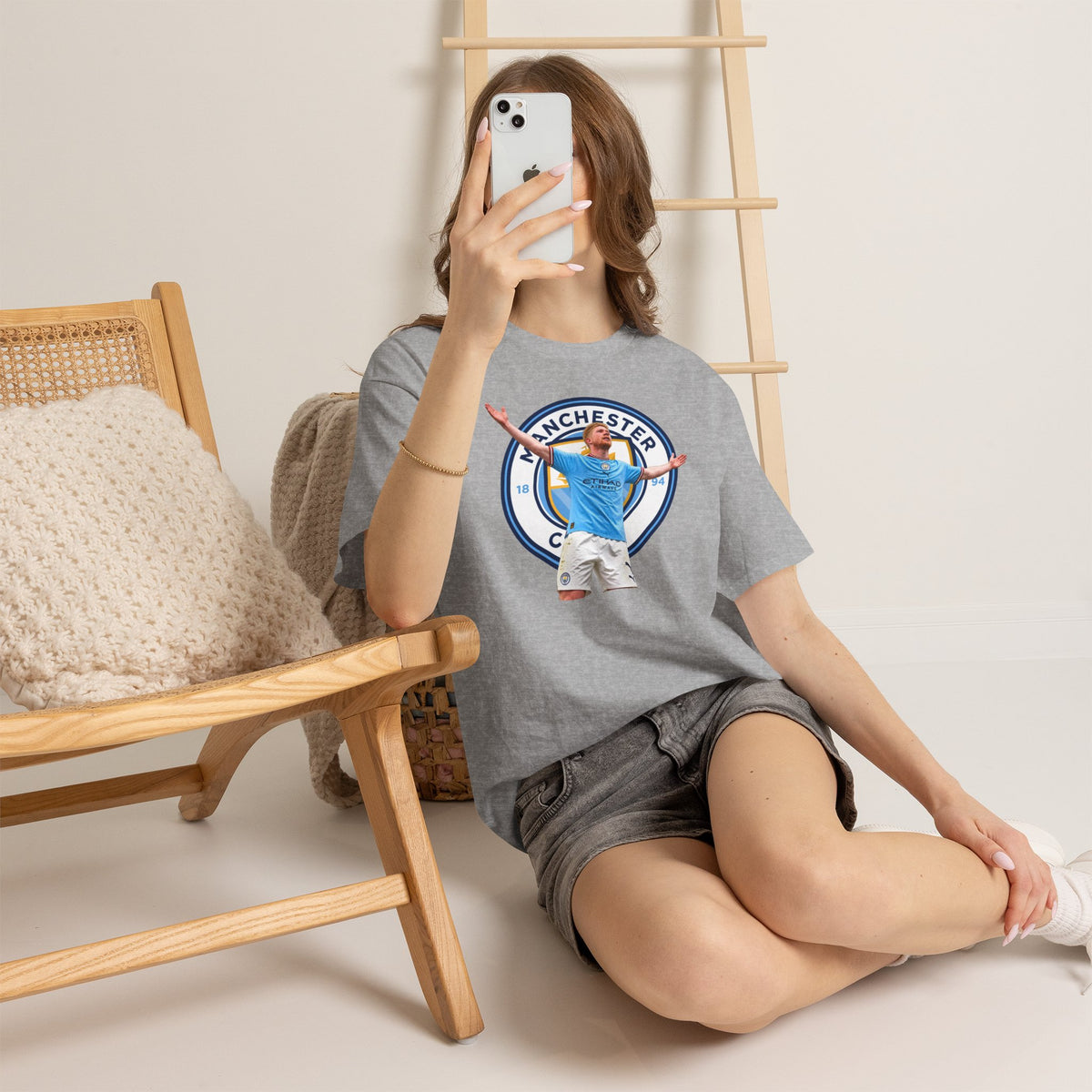 Kevin De Bruyne Manchester Football Club Legend Cotton T-Shirt — Player Celebration Graphic T-Shirt