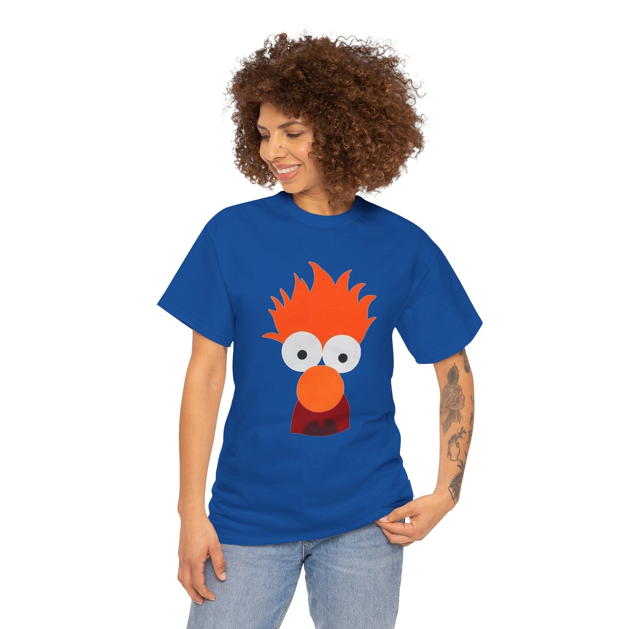 Beaker-Inspired Graphic Tee — Cute Orange Muppet Face T-Shirt