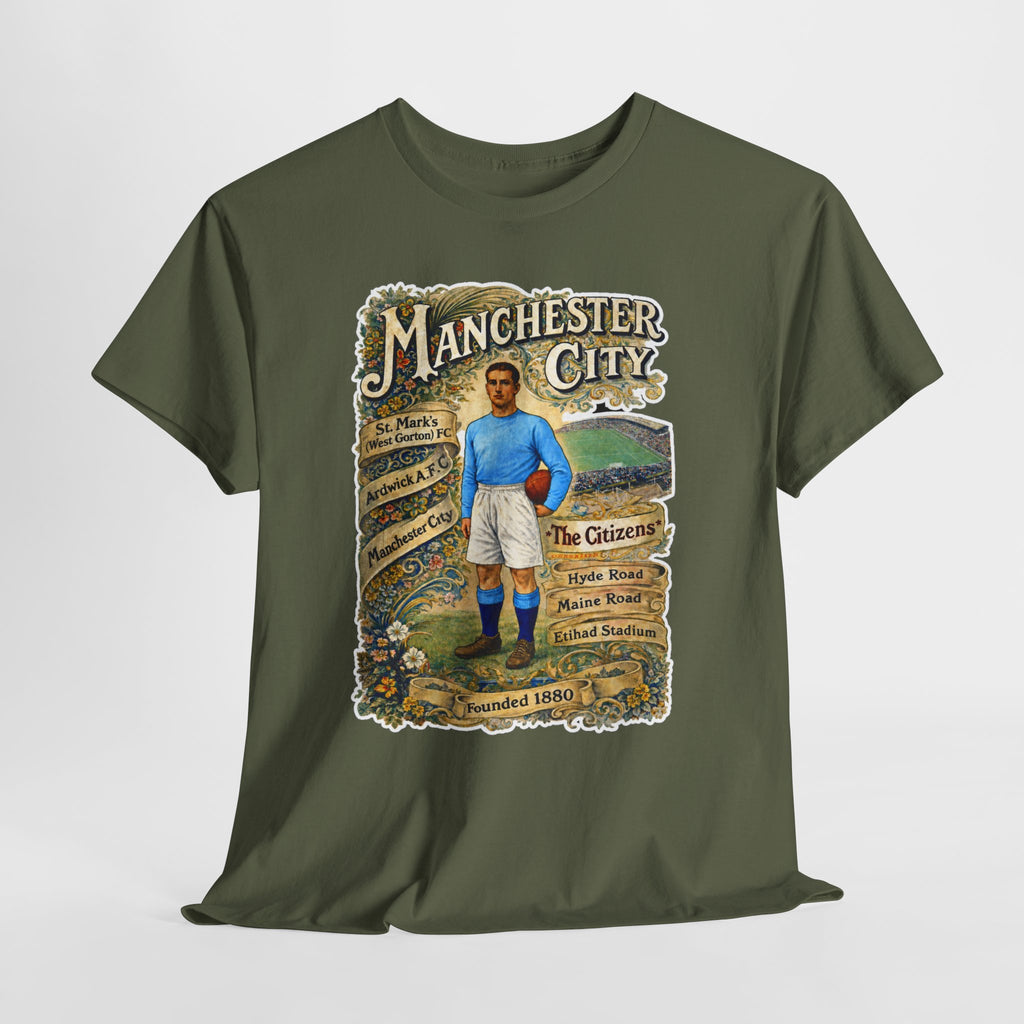 Manchester City Vintage Football Tee — Retro Soccer Graphic T-Shirt