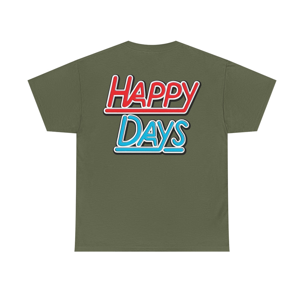 Happy Days Cast Caricature Tee — Retro 70s Sitcom Graphic T-Shirt