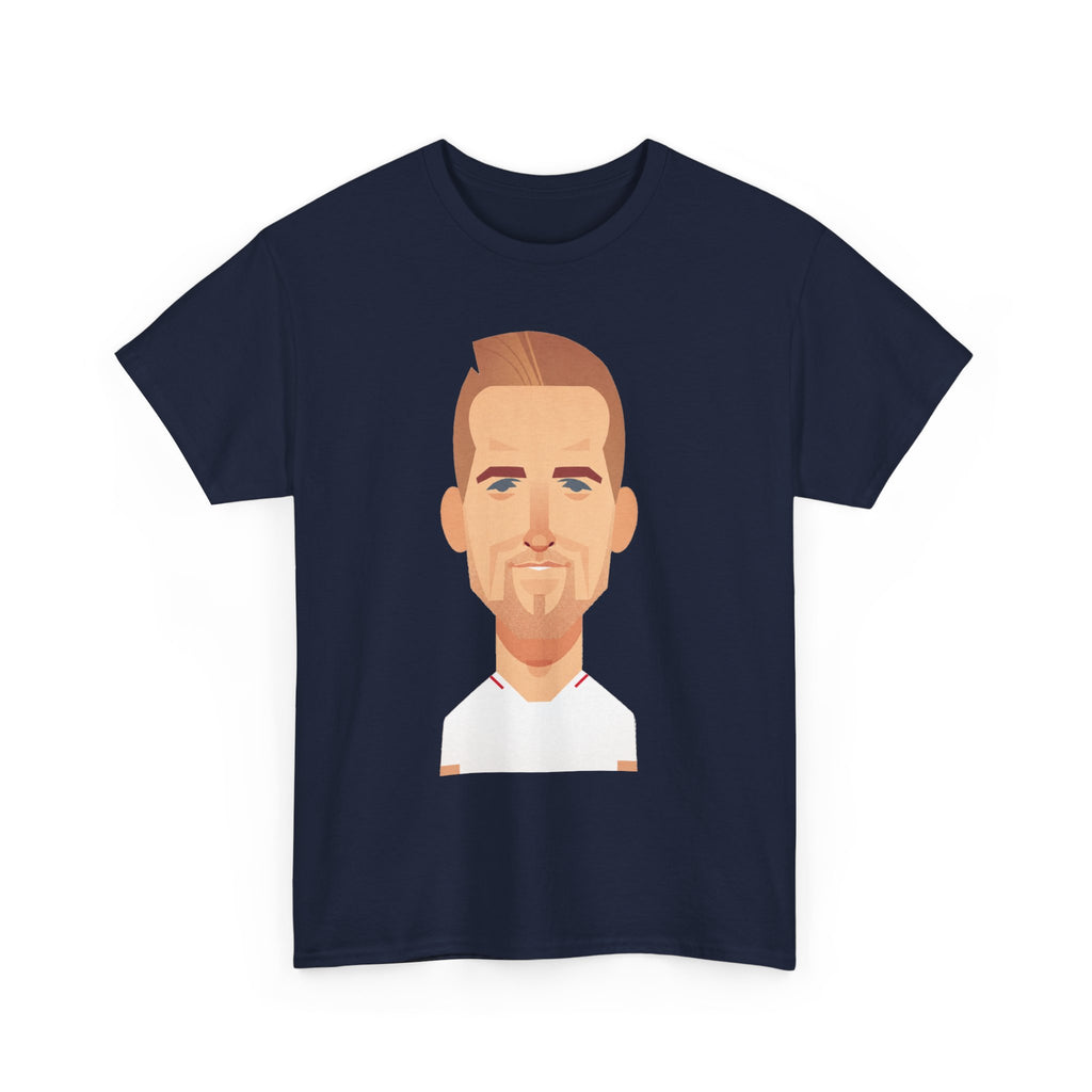 Harry Kane England Caricature Portrait Tee — Minimal Male Face Graphic Cotton T-Shirt