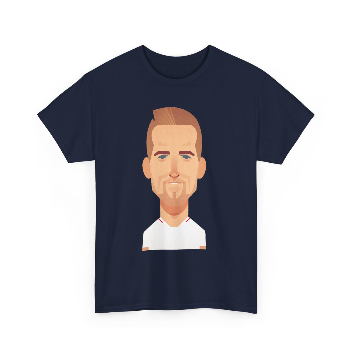 Harry Kane England Caricature Portrait Tee — Minimal Male Face Graphic Cotton T-Shirt