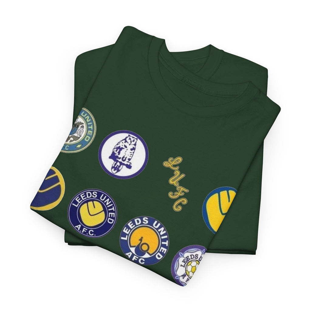 Leeds United Retro Crest Cotton T-Shirt — Vintage Football Club Emblem Tee