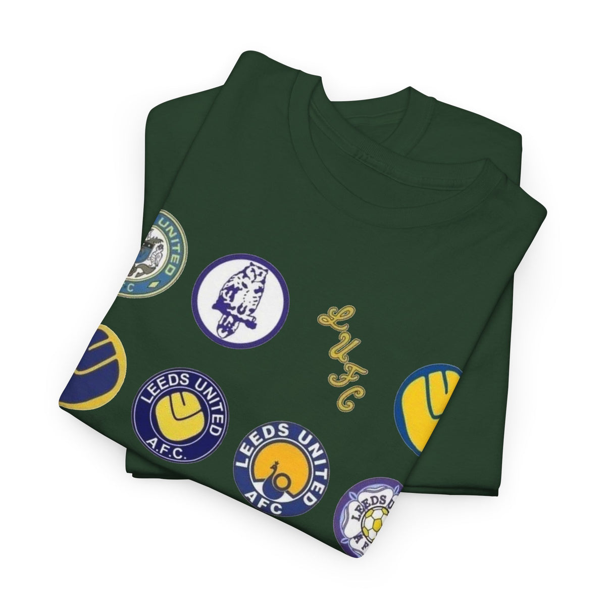 Leeds United Retro Crest Cotton T-Shirt — Vintage Football Club Emblem Tee