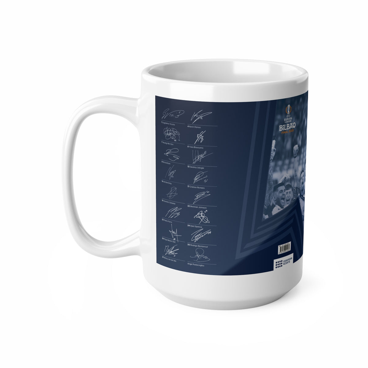 2025 UEFA Europa League Winners Programme Cover Inspired Ceramic Coffee Mug — 11oz & 15oz
