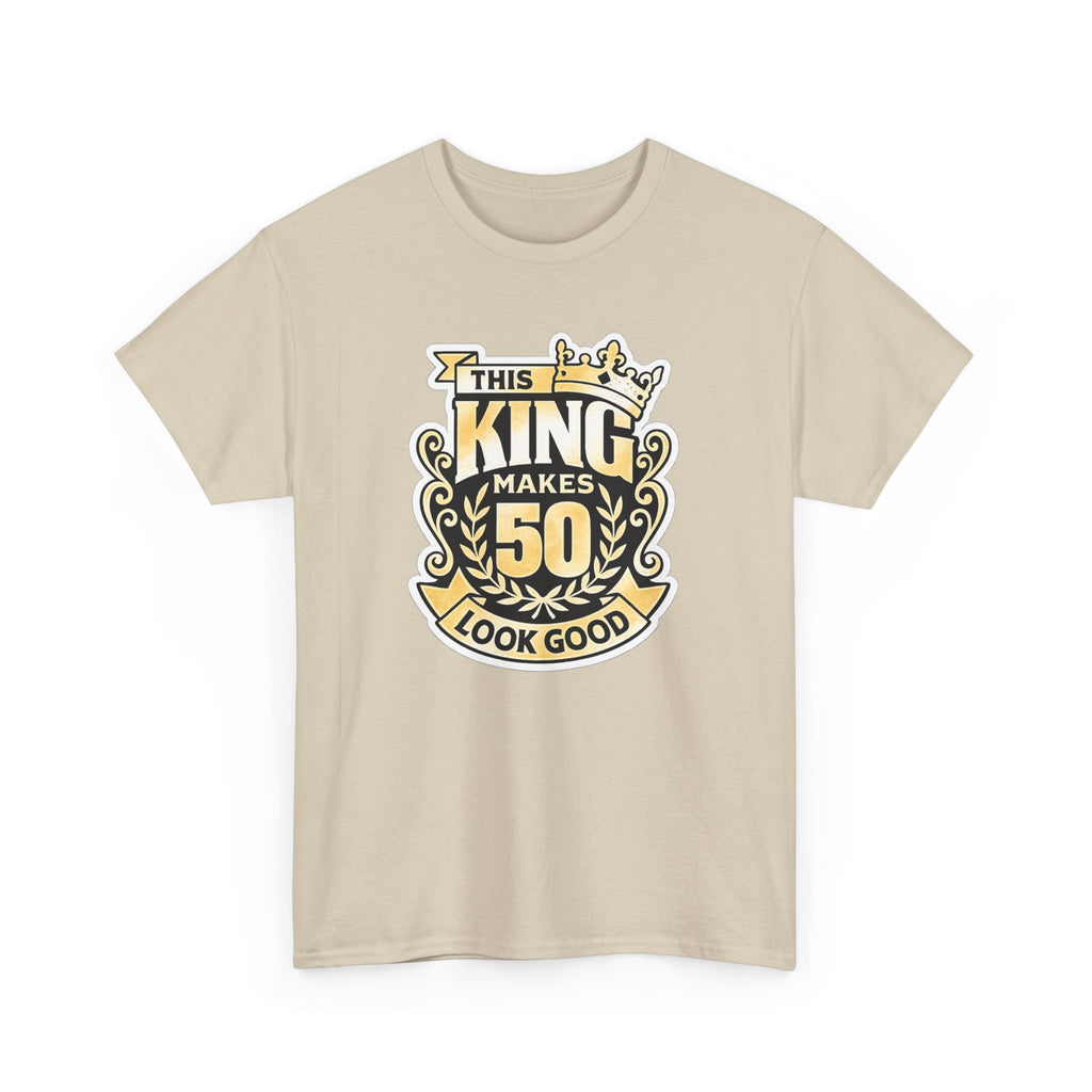 50th Birthday King T-Shirt – "This King Makes 50 Look Good"