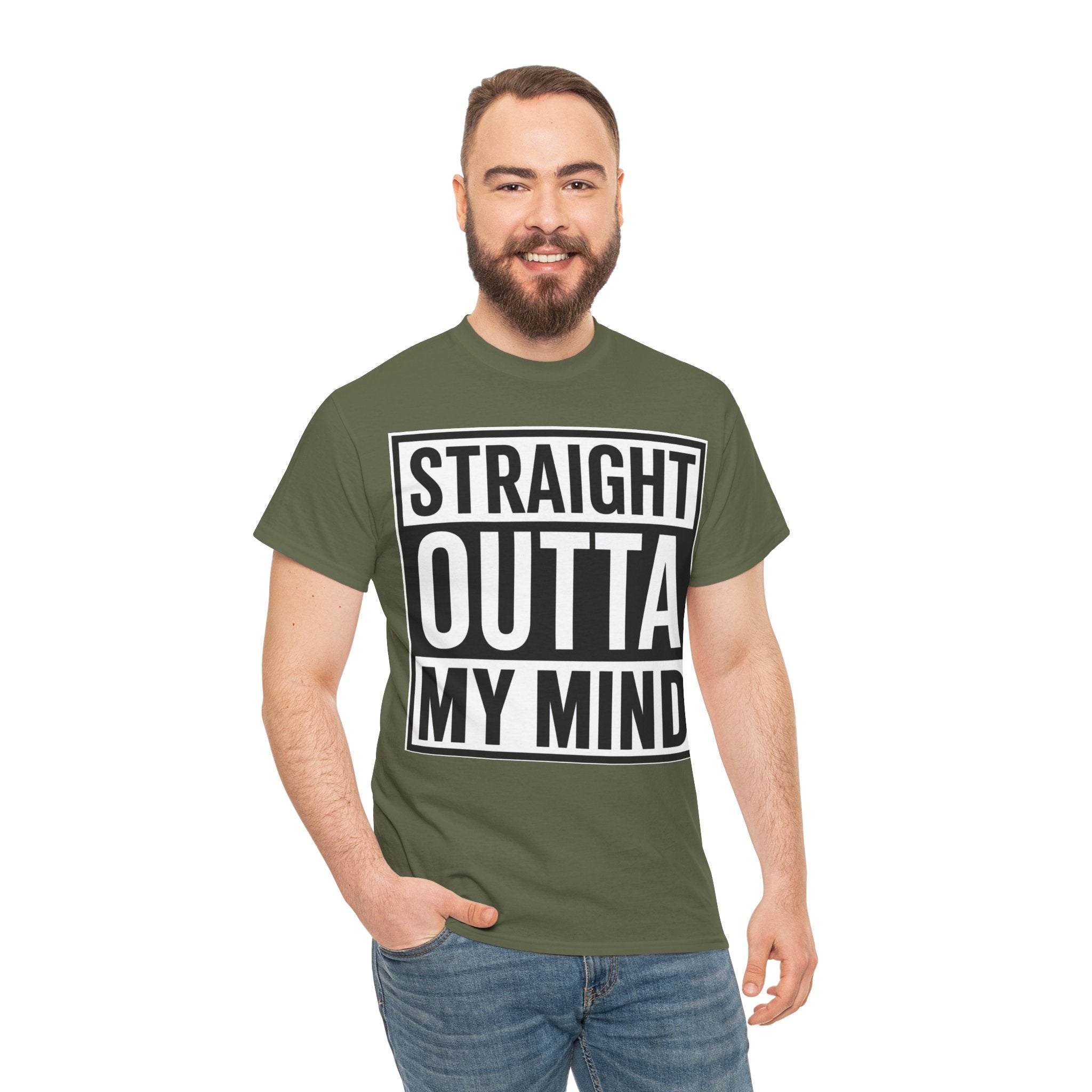Straight Outta My Mind T‑Shirt — Funny Graphic Tee for Casual Wear