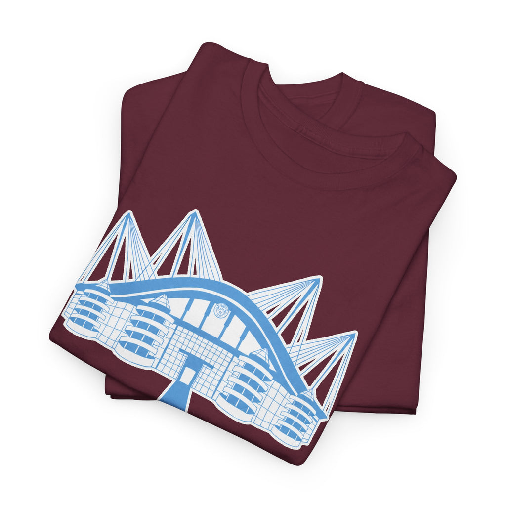 Etihad Stadium Illustration Cotton T-Shirt — Blue Arena Graphic Tee