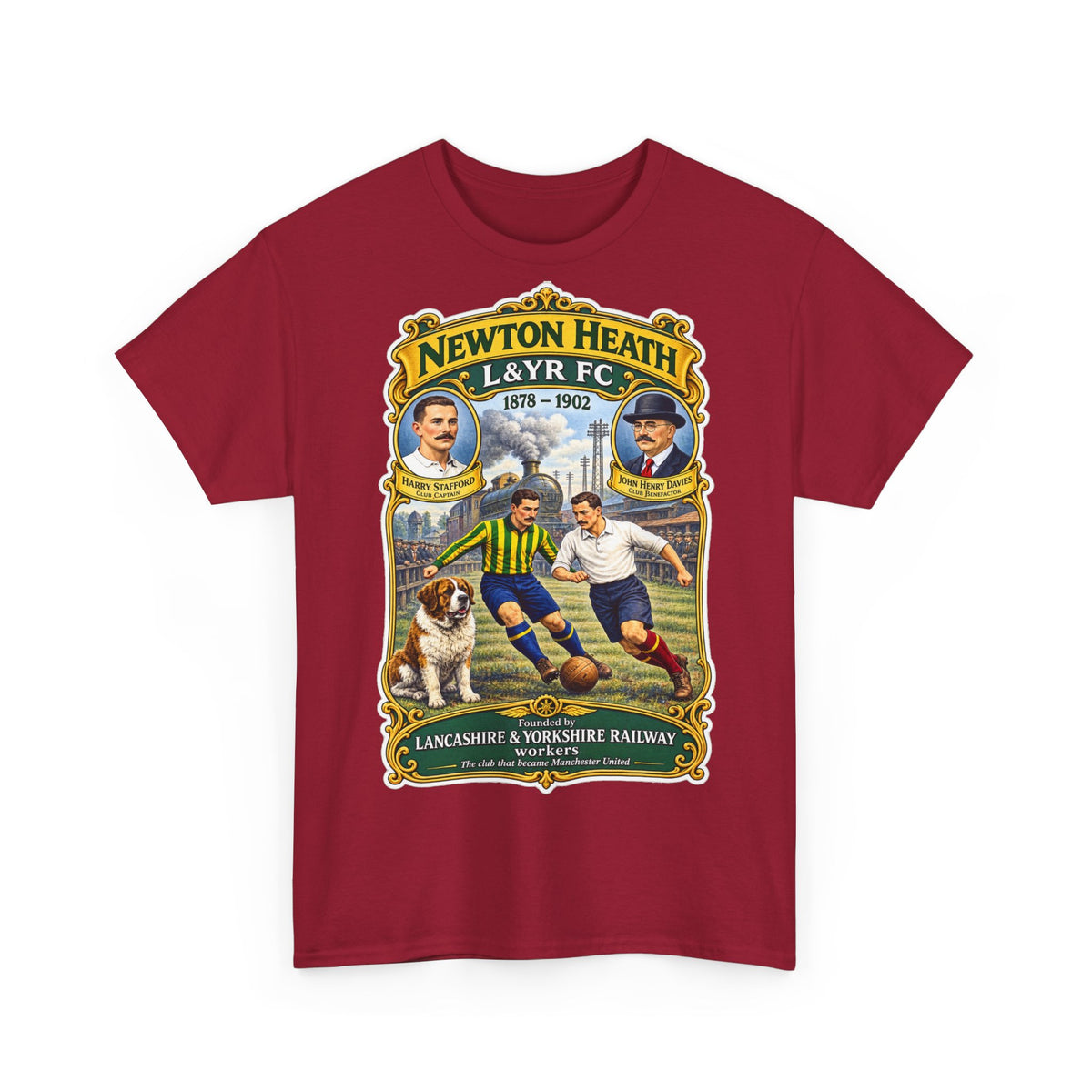 Newton Heath L&YR FC Vintage Football Tee — Lancashire & Yorkshire Railway Soccer Shirt