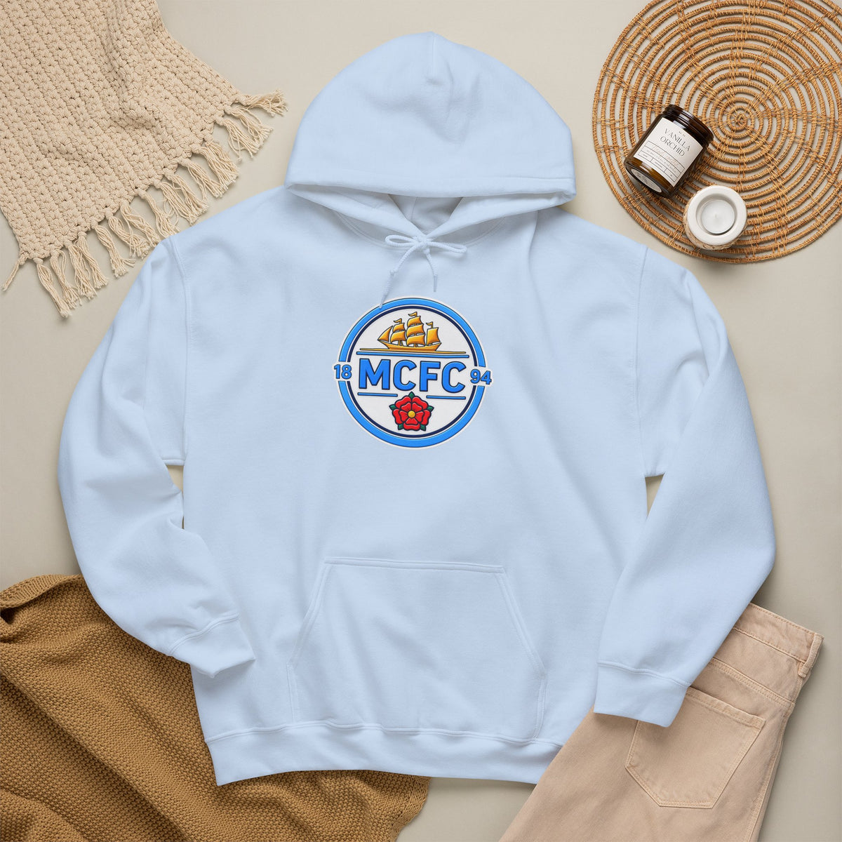 MCFC Logo Hoodie – Vintage Football Club Crest Pullover