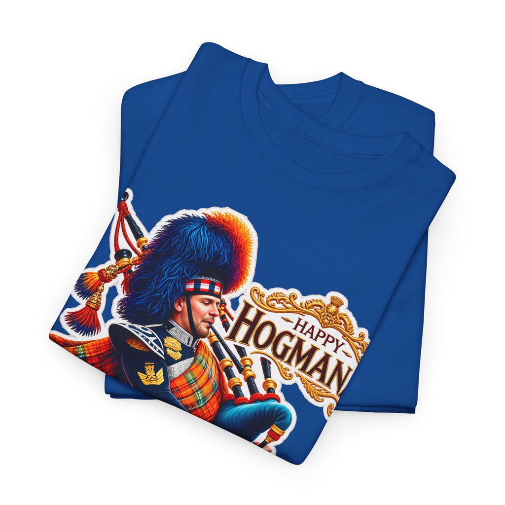 Hogmanay Bagpiper T‑Shirt — Happy Hogmanay Scottish New Year Tee