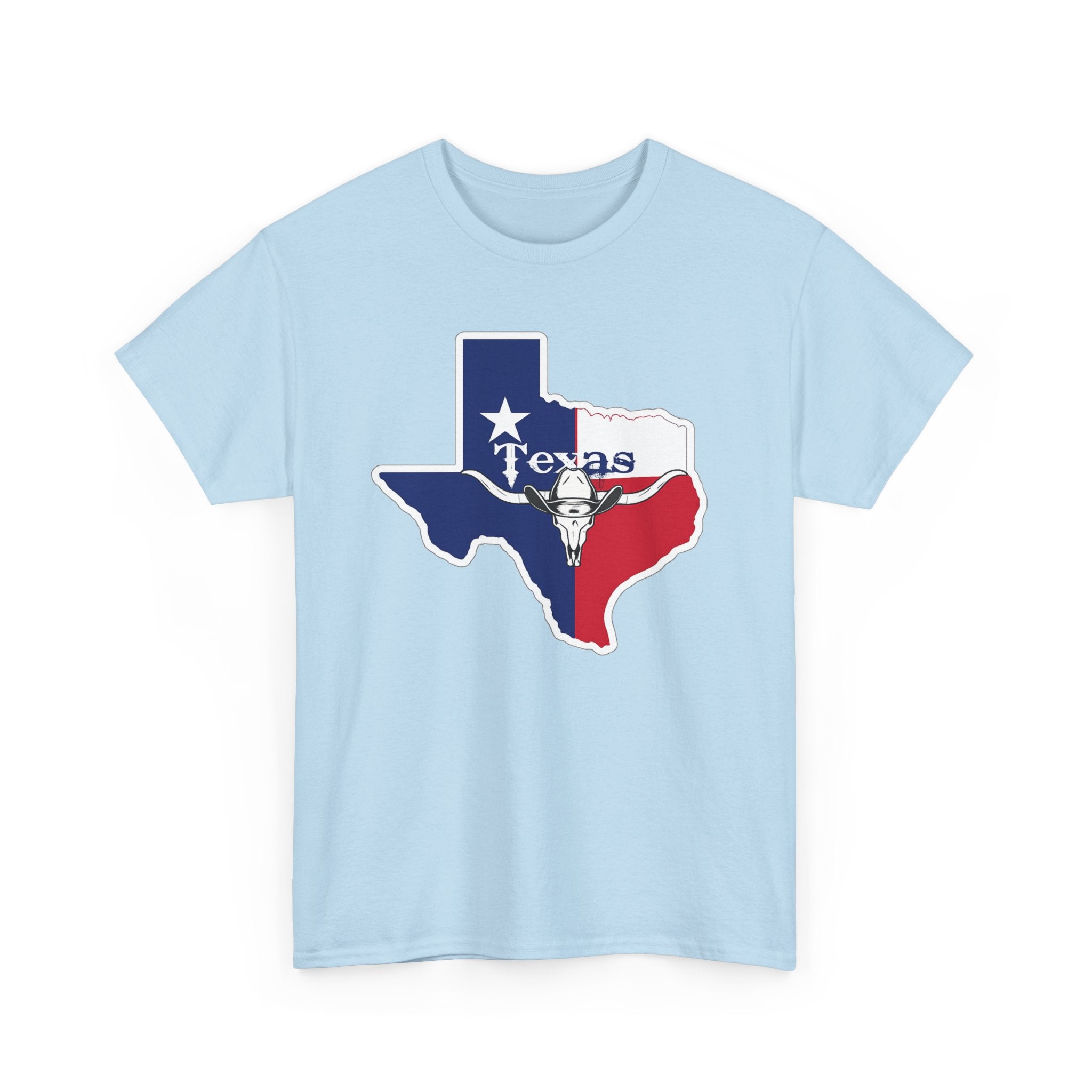 Texas Flag Outline T-Shirt — Lone Star State Map Tee with 'Texas' Text