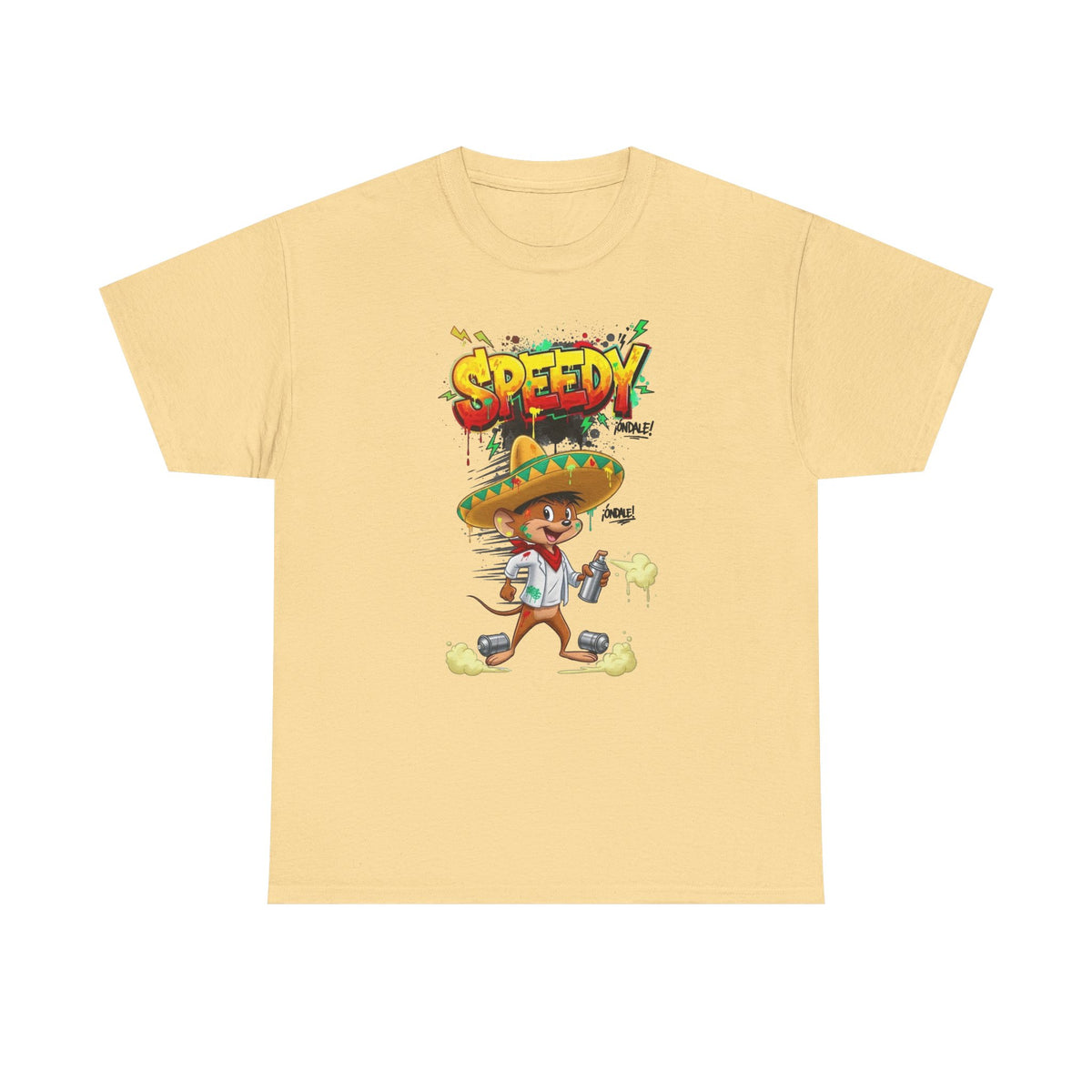 Speedy Sombrero Cartoon Tee — Mexican Street Food Runner Graphic T-Shirt