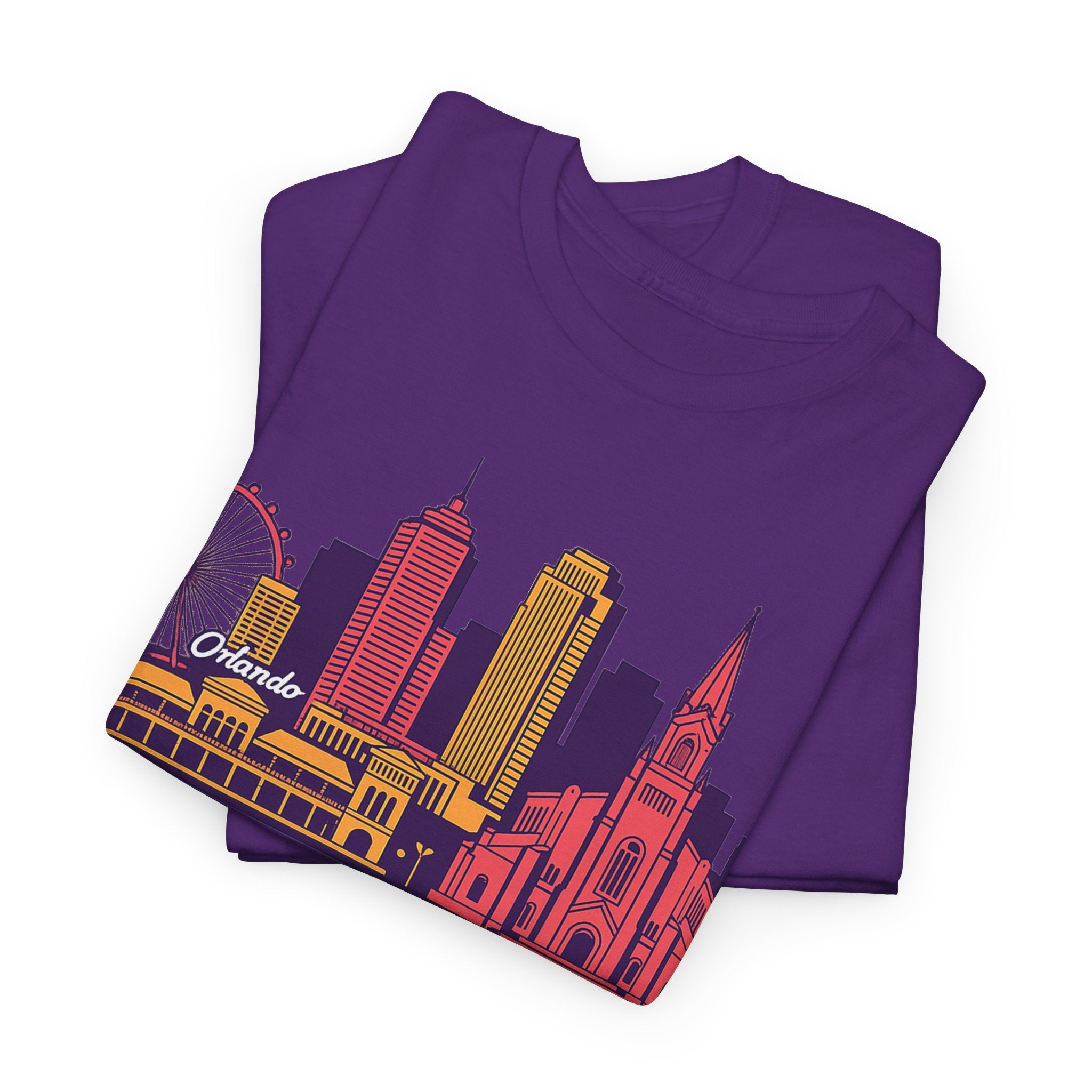 Orlando City Skyline T-Shirt — Colorful Urban Landmark Graphic Tee