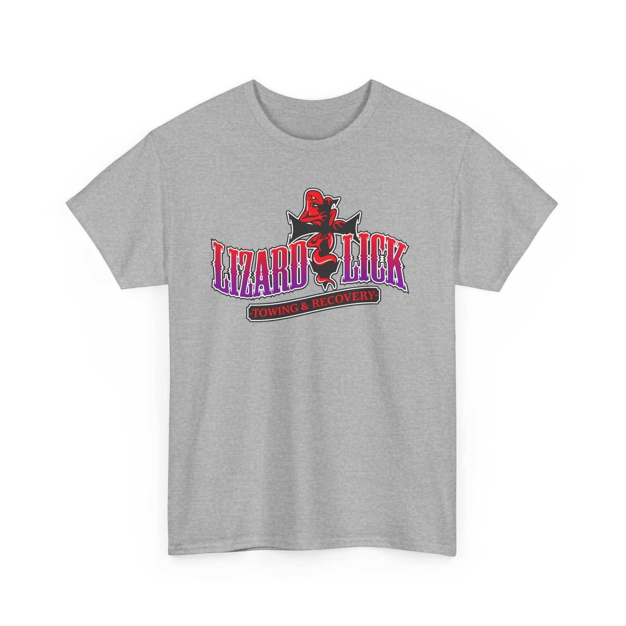 Lizard Lick T-Shirt — Retro Neon Logo Tee with Lizard & Cowboy Graphic