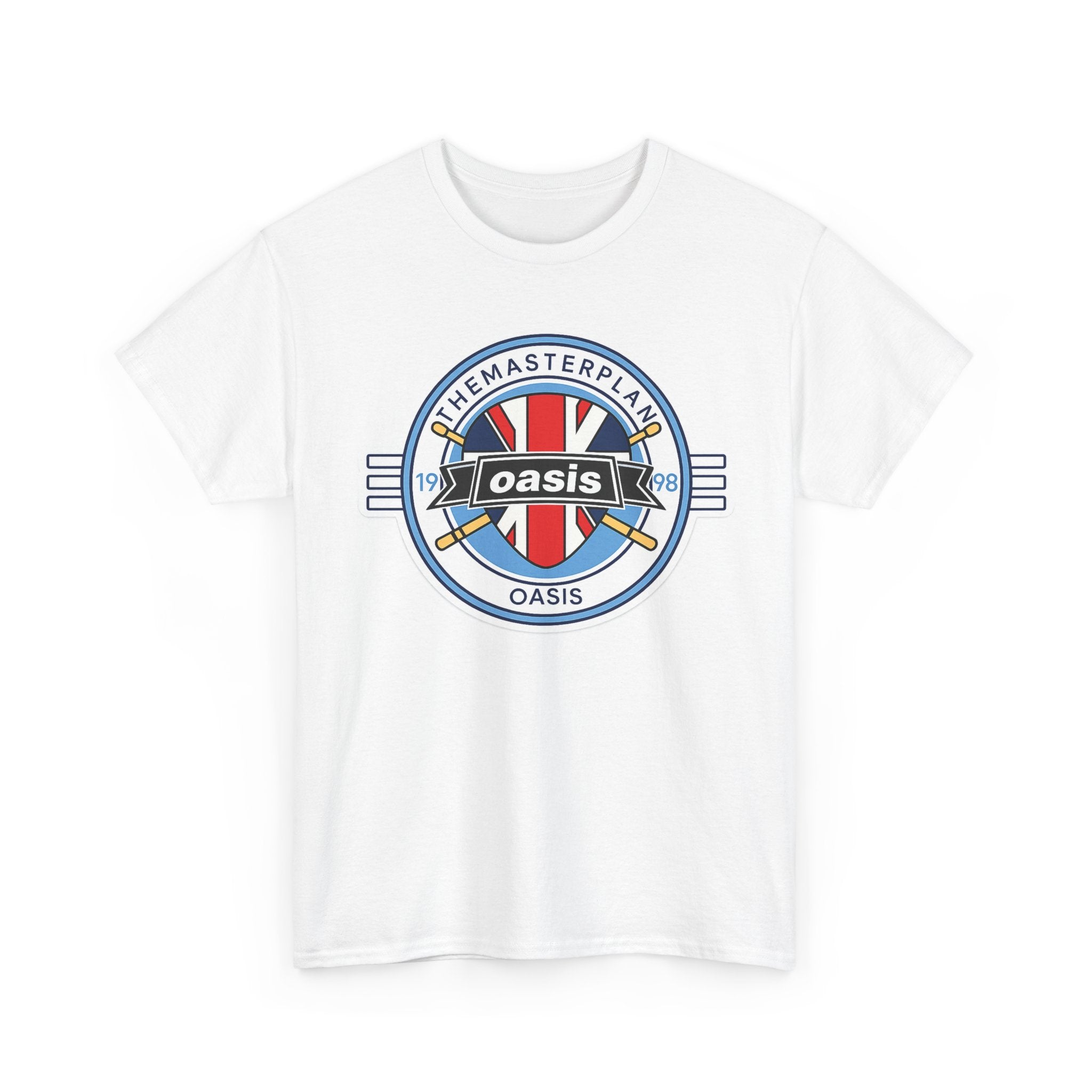 Oasis Union Jack Band Tee – Retro Rock Logo T-Shirt