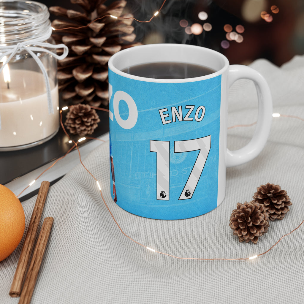 Enzo Fernandez Manchester City Ceramic Mug — ENZO 11oz & 15oz