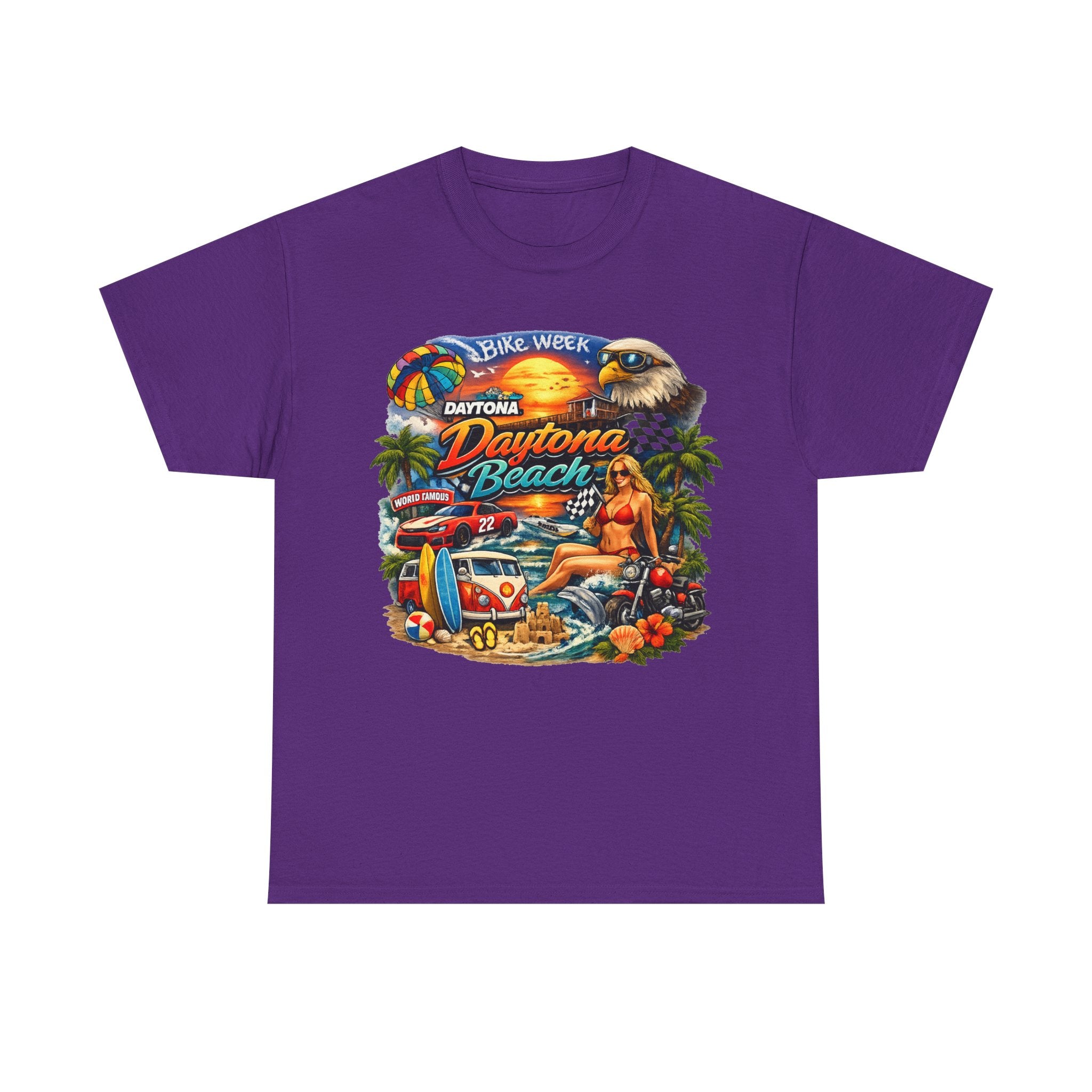 Daytona Beach Vintage Surf T-Shirt — Retro Sunset Palm Beach Tee