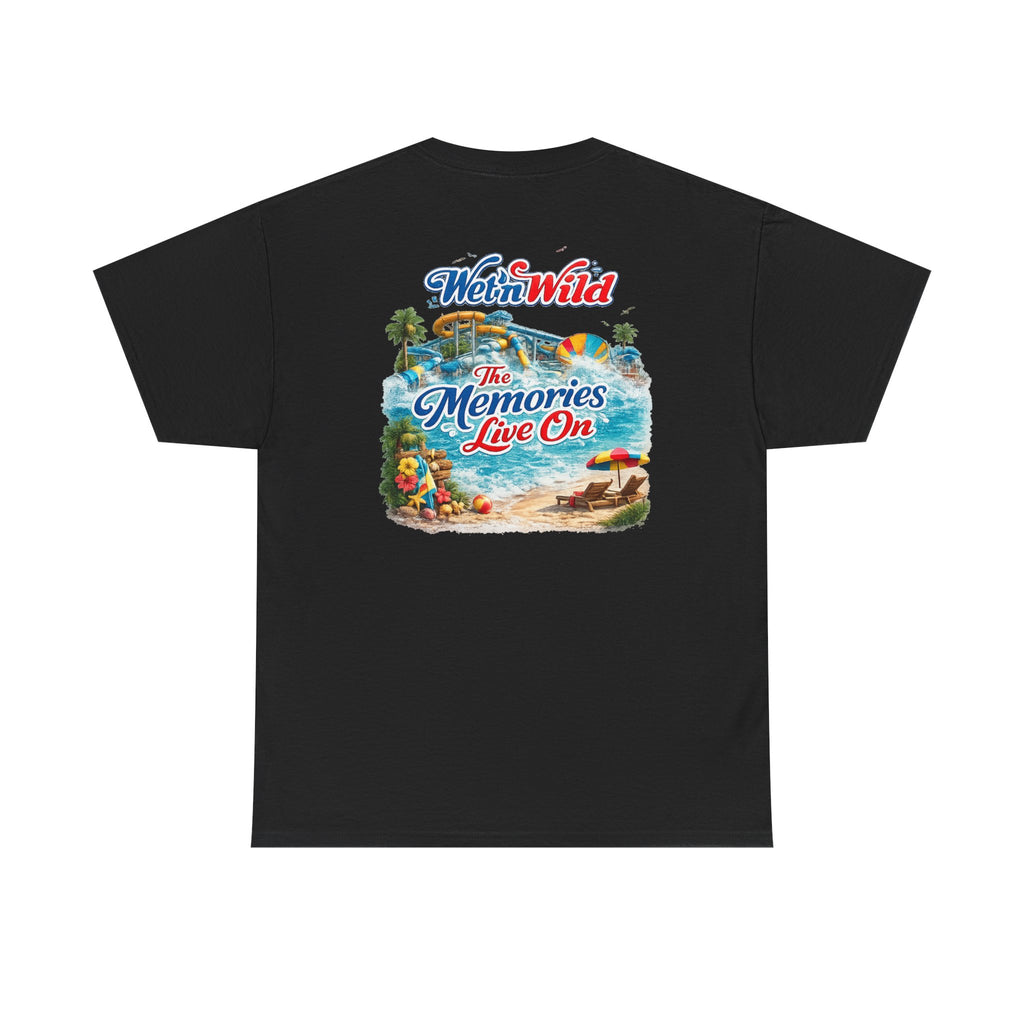 Wet'n Wild Beach Tee — "The Memories Live On" Retro Island Graphic Shirt