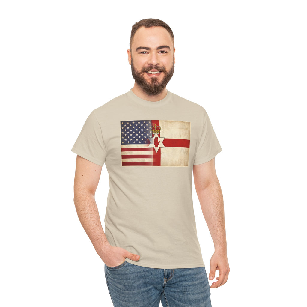 USA / Northern Ireland Flag T-Shirt – Vintage USA & Ulster Cross Tee