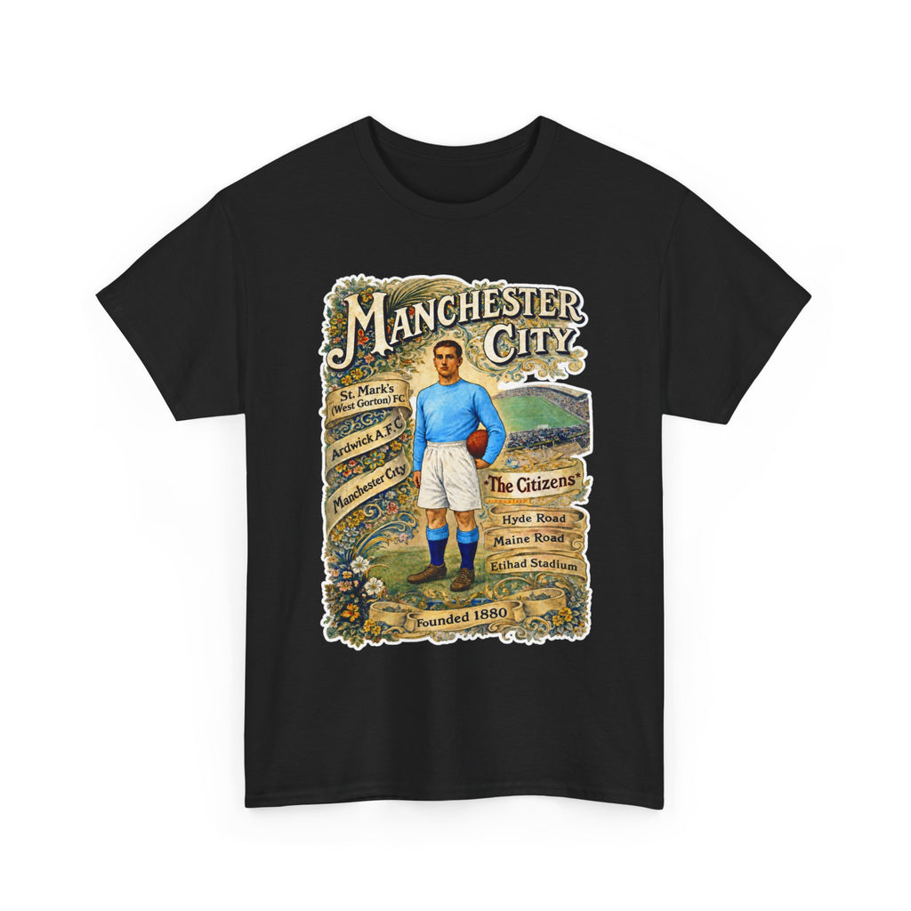 Manchester City Vintage Football Tee — Retro Soccer Graphic T-Shirt