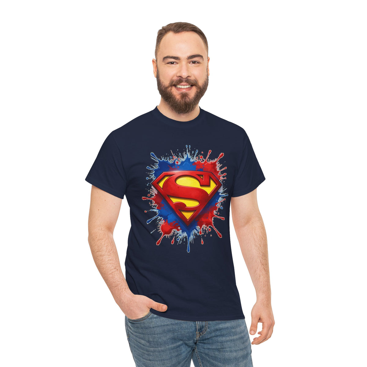 Superhero Emblem Paint-Splash T-Shirt