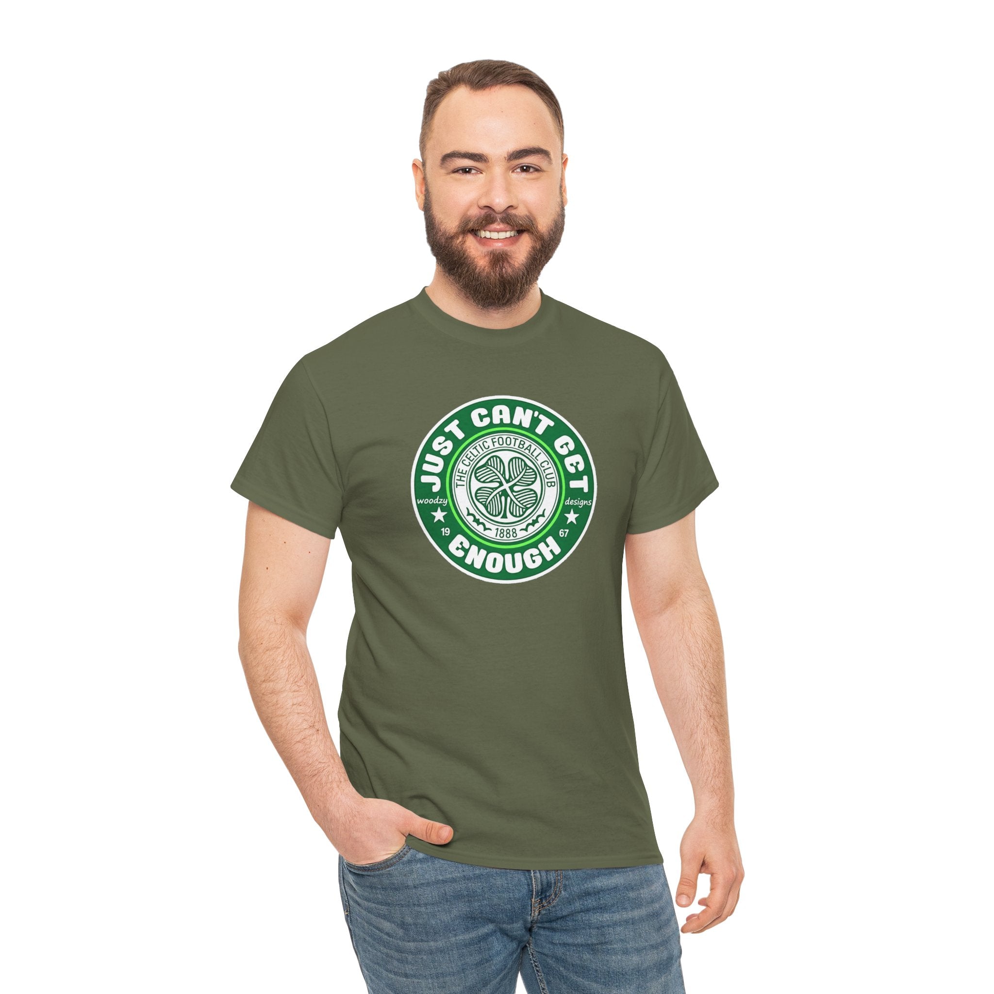 Celtic T-Shirt — "Just Can't Get Enough" Green Shamrock St. Patrick's Day Tee