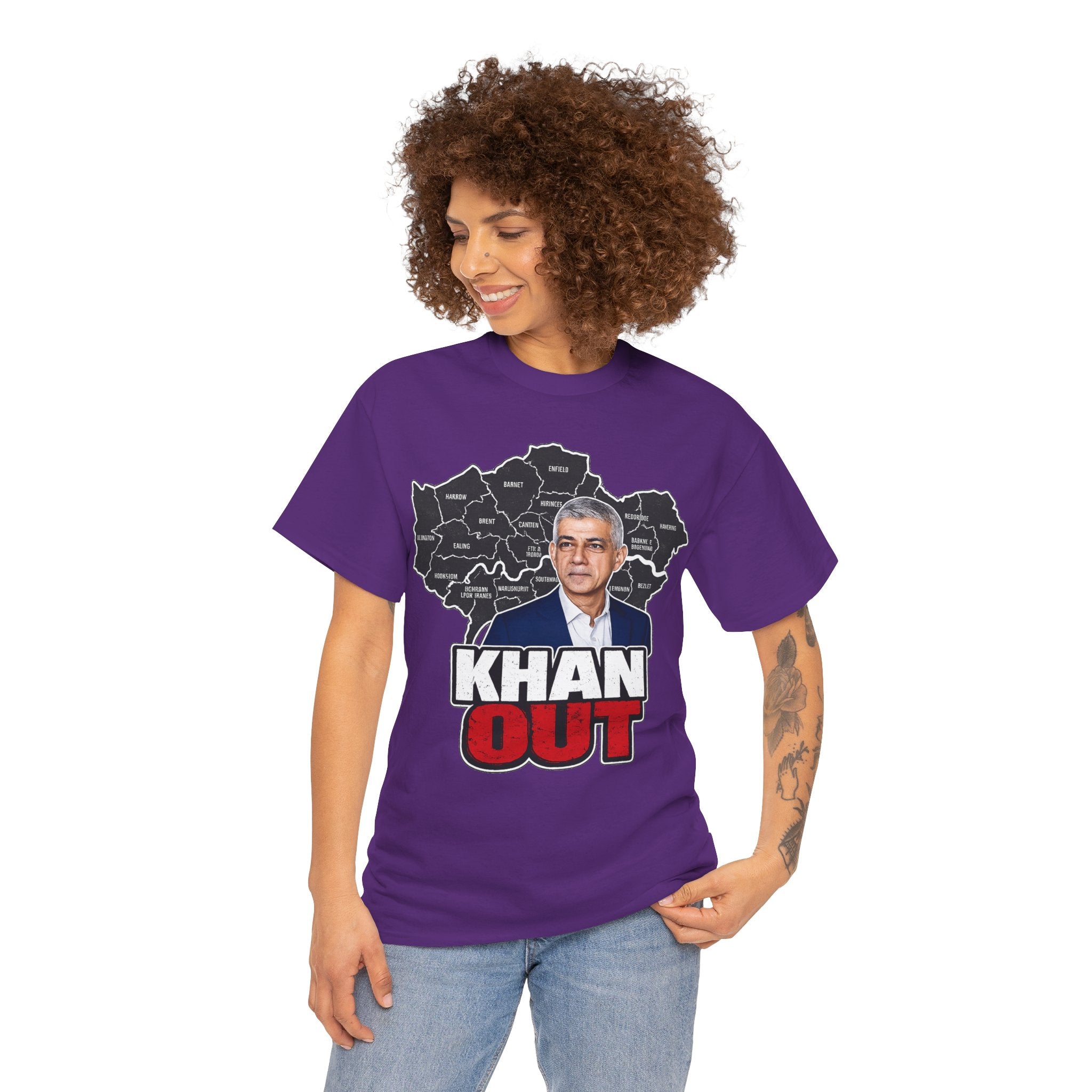Sadiq Khan Out" Political Protest Tee with Sadiq Khan Graphic T-Shirt