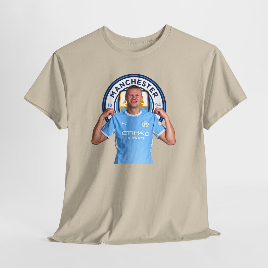 Manchester City Erling Haaland Inspired Cotton T-Shirt Tee — Player Celebratory Graphic T-Shirt