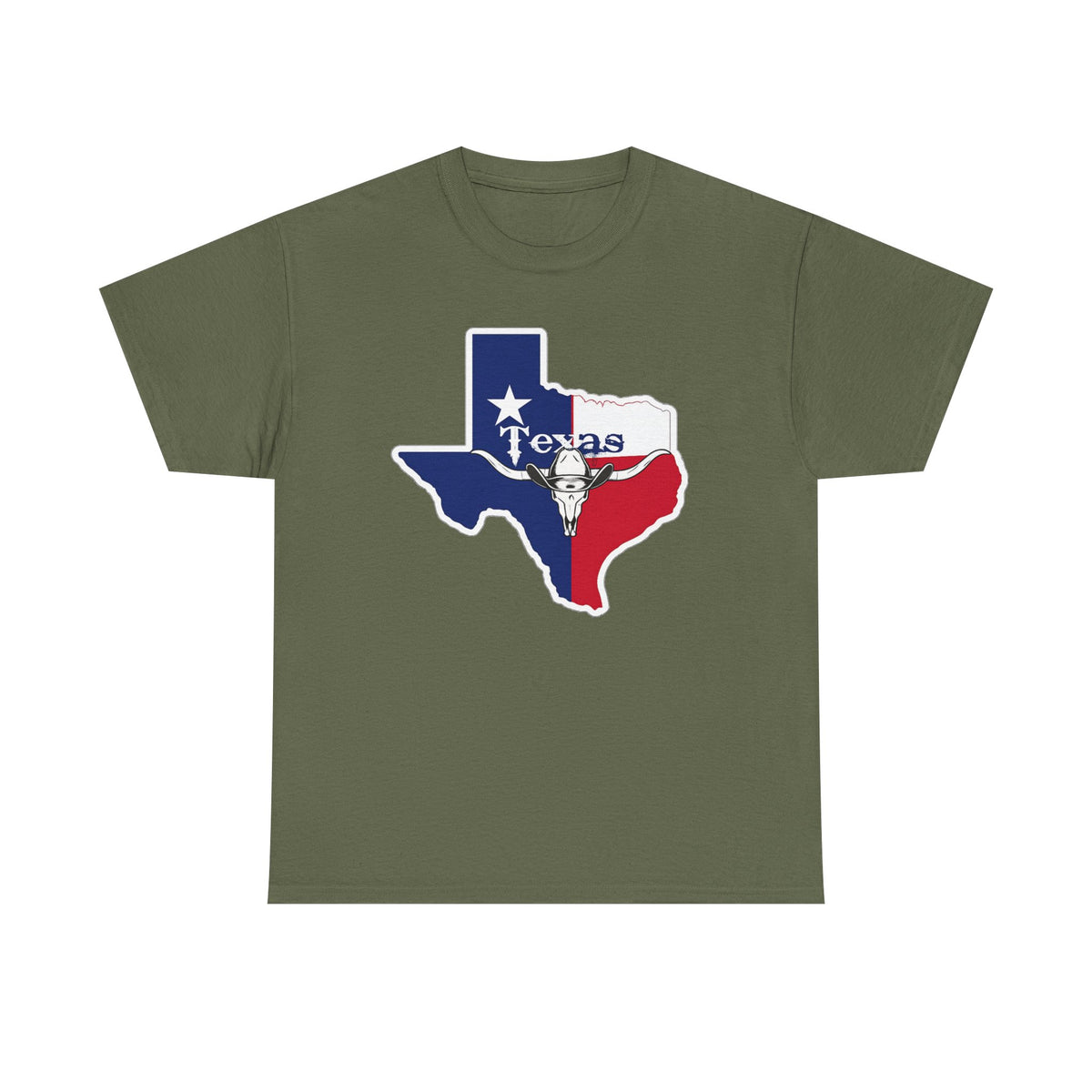 Texas Flag Outline T-Shirt — Lone Star State Map Tee with 'Texas' Text