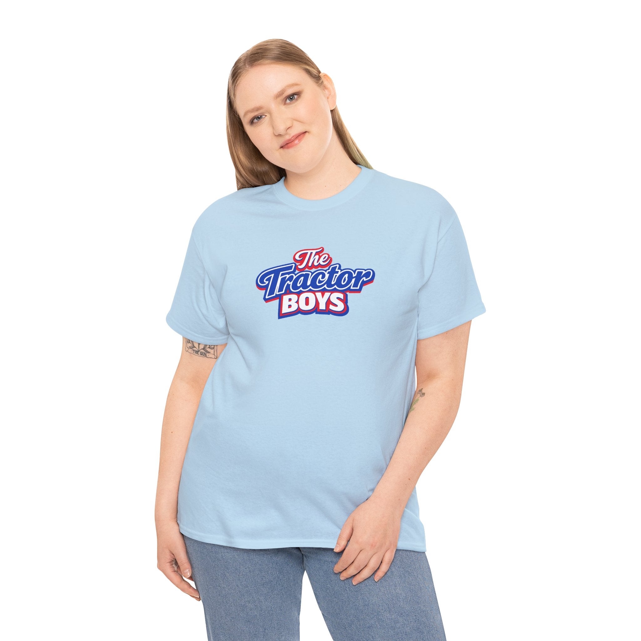 The Tractor Boys T-Shirt — Retro Blue & Red Logo Tee