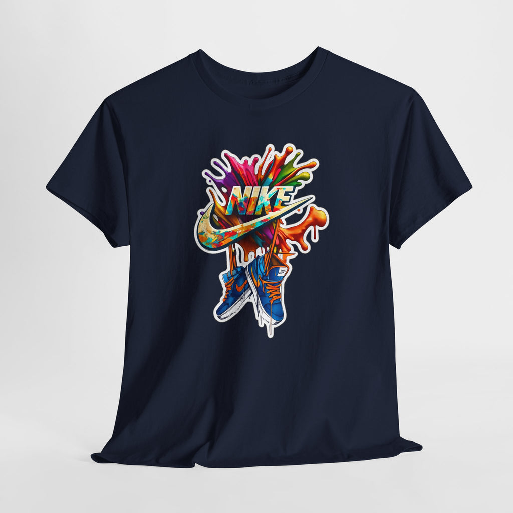 Nike Inspired Splash Graphic Tee — Colorful Sneaker Streetwear T-Shirt