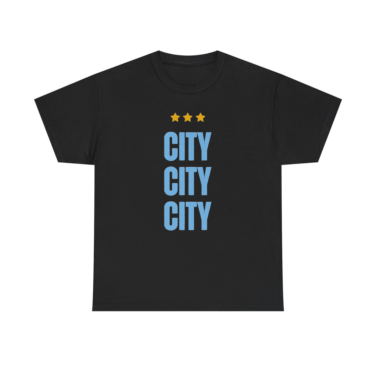 Manchester City City City Tee — Retro Three-Star Premier League Lion Soccer Shirt