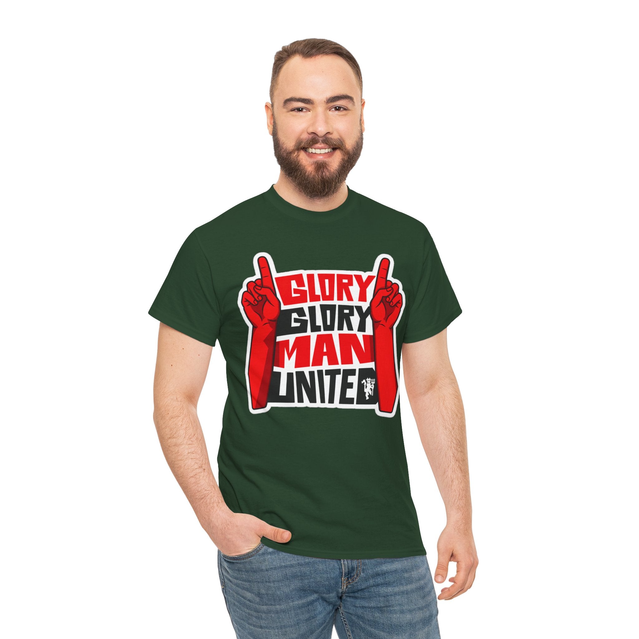 Glory Glory Man United T-Shirt — Retro Red Football Fan Tee