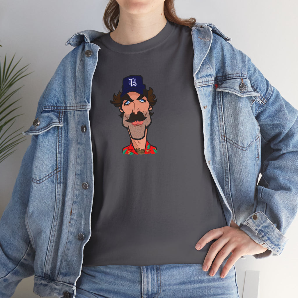Magnum PI Retro Caricature T-Shirt — Retro Mustache Hat Portrait Tee